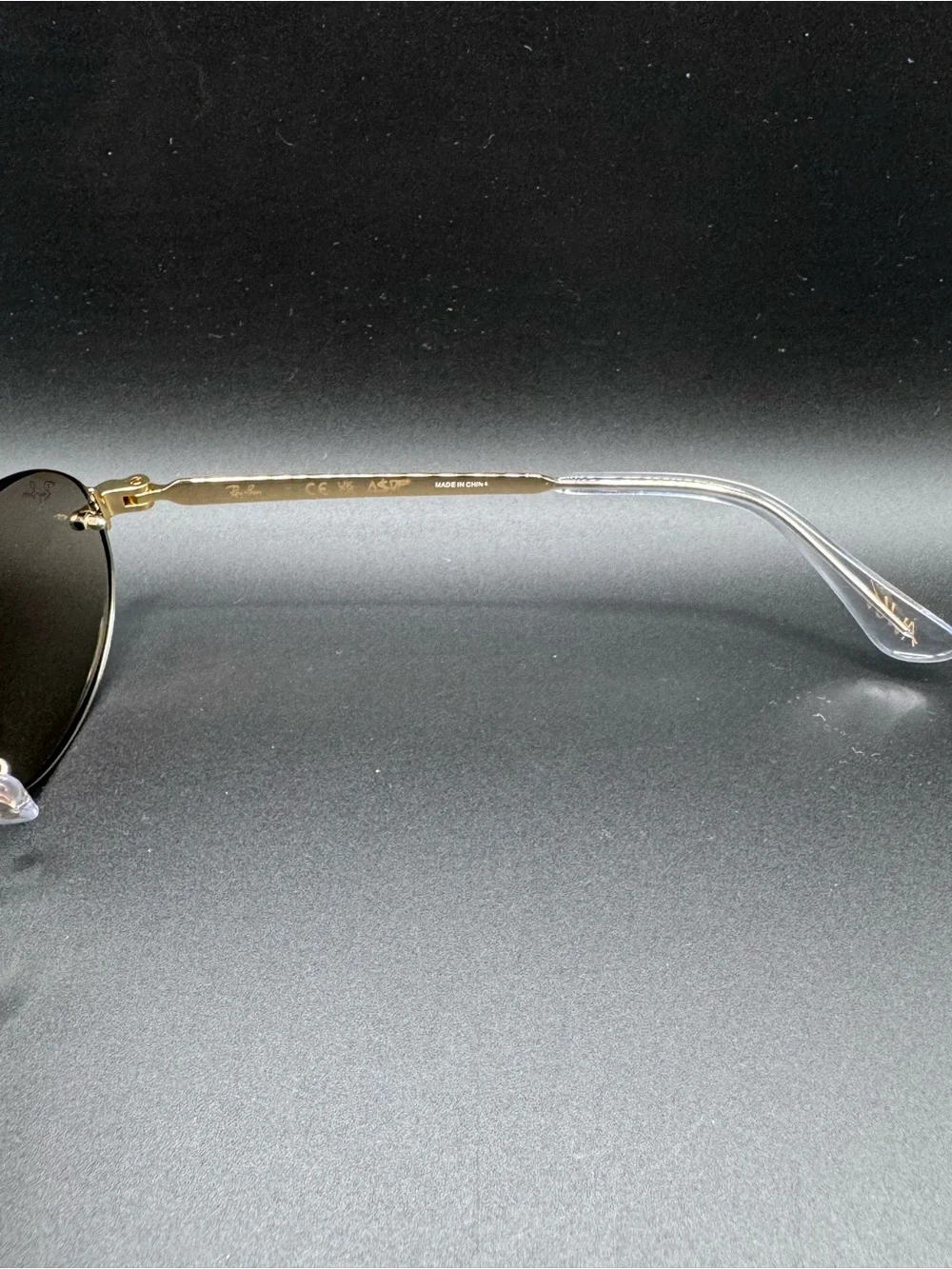 Ray-Ban Gold Frame Sunglasses with Brown Lenses and Gold Accents